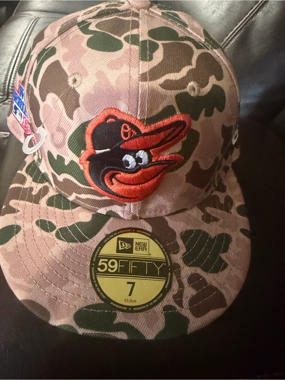 New Era Kids Baltimore Orioles Camo Fitted Hat - Green/Beige/Orange
